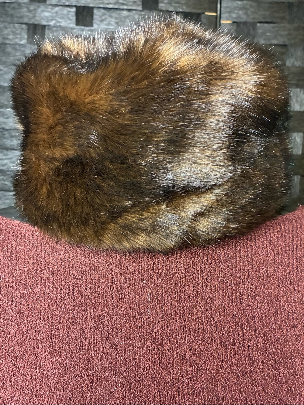 Brown Faux Fur Hat - Lux Plush Winter Cap